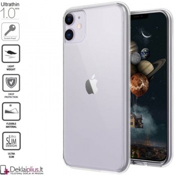 Silikoninis dėklas 1.0 mm storio - permatomas (Apple Iphone 12 Mini)